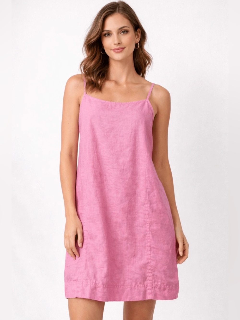 Madewell Goldie Mini Dress NEW Pink Linen Blend Size 6 Sleeveless Shift Pockets
